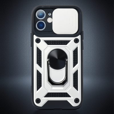 Apple İphone 12 Mini Kılıf Pars Lens Yüzüklü Silikon - Gümüş