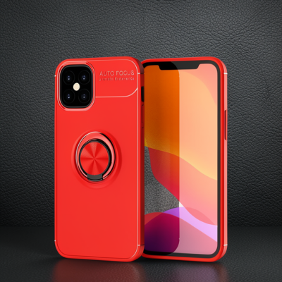 Apple İphone 12 Mini Kılıf Range Yüzüklü Silikon - Kırmızı