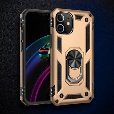 Apple İphone 12 Mini Kılıf Sofya Yüzüklü Silikon Kapak - Gold