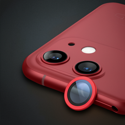 Apple İphone 12 Mini Raze Metal Kamera Lens - Kırmızı
