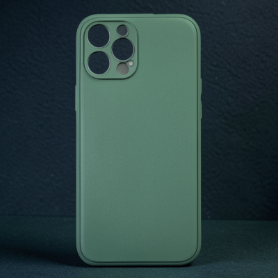 Apple İphone 12 Pro Kılıf Coco Deri Silikon Kapak - Açık Yeşil