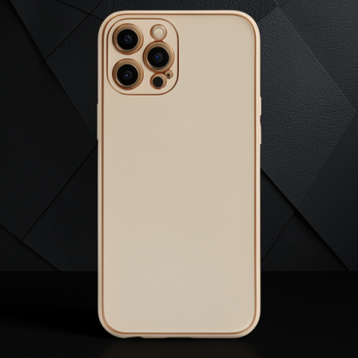 Apple İphone 12 Pro Kılıf Coco Deri Silikon Kapak - Gold