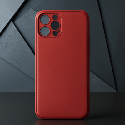 Apple İphone 12 Pro Kılıf Coco Deri Silikon Kapak - Kırmızı