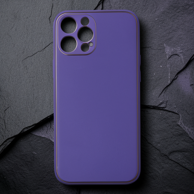 Apple İphone 12 Pro Kılıf Coco Deri Silikon Kapak - Mor
