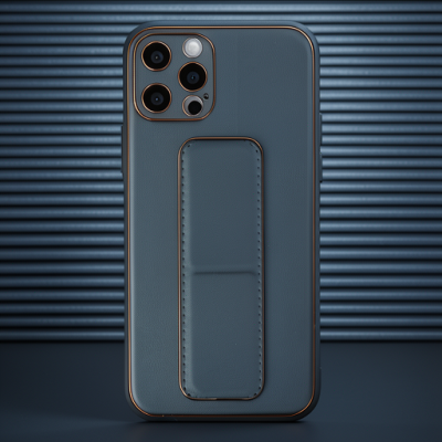 Apple İphone 12 Pro Kılıf Coco Deri Standlı Kapak - Füme