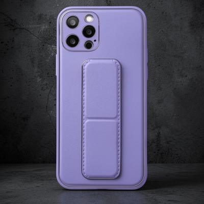 Apple İphone 12 Pro Kılıf Coco Deri Standlı Kapak - Koyu Lila
