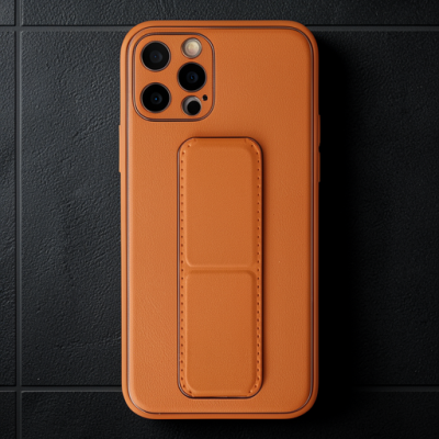Apple İphone 12 Pro Kılıf Coco Deri Standlı Kapak - Turuncu