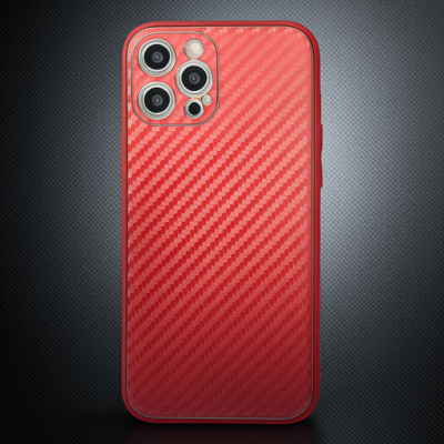 Apple İphone 12 Pro Kılıf Coco Karbon Silikon - Kırmızı