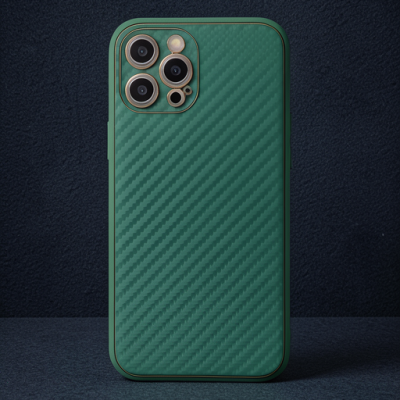Apple İphone 12 Pro Kılıf Coco Karbon Silikon - Yeşil