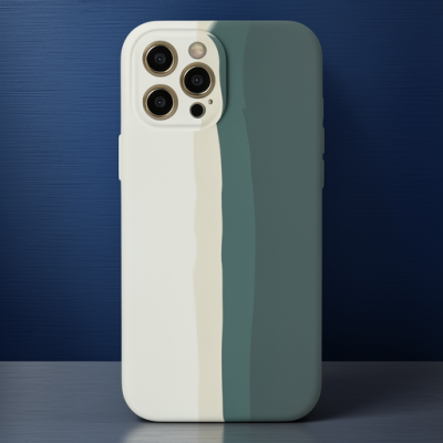 Apple İphone 12 Pro Kılıf Ebruli Lansman Silikon - Beyaz-gri