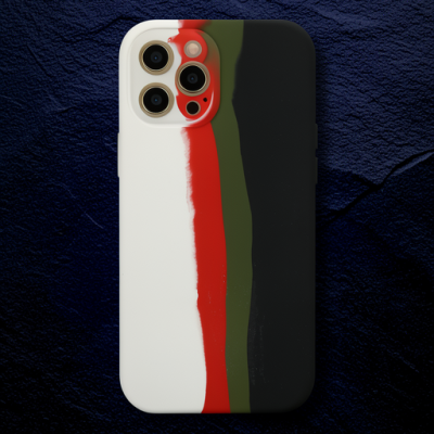 Apple İphone 12 Pro Kılıf Ebruli Lansman Silikon - Beyaz-siyah