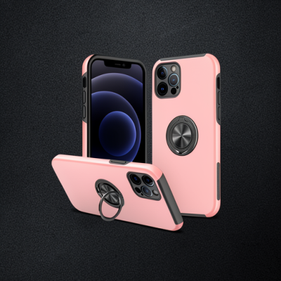 Apple İphone 12 Pro Kılıf Elit Yüzüklü Kapak - Pembe