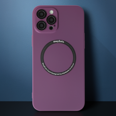 Apple İphone 12 Pro Kılıf Jack Magneticsafe Lens Silikon - Mürdüm
