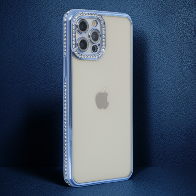 Apple İphone 12 Pro Kılıf Joke Taşlı Silikon - Mavi