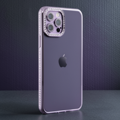 Apple İphone 12 Pro Kılıf Joke Taşlı Silikon - Mor