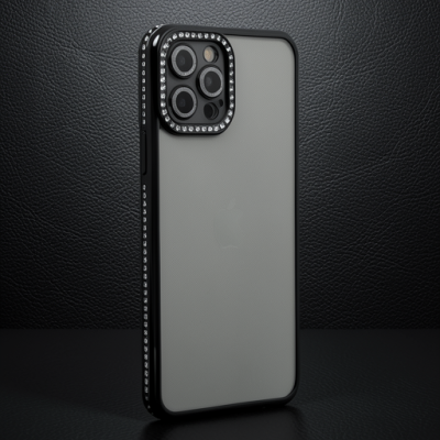 Apple İphone 12 Pro Kılıf Joke Taşlı Silikon - Siyah
