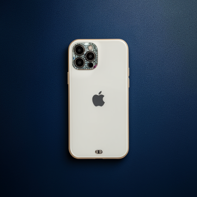 Apple İphone 12 Pro Kılıf Liva Taşlı Silikon - Beyaz