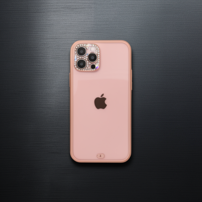 Apple İphone 12 Pro Kılıf Liva Taşlı Silikon - Pembe