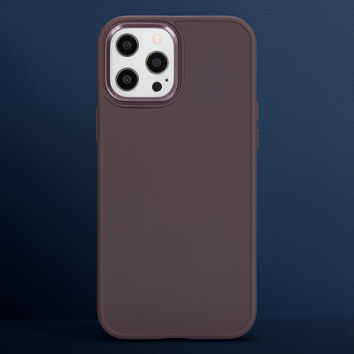 Apple İphone 12 Pro Max Kılıf Asya Deri Silikon - Mürdüm