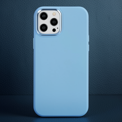 Apple İphone 12 Pro Max Kılıf Asya Deri Silikon - Sierra Blue