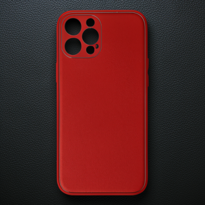 Apple İphone 12 Pro Max Kılıf Coco Deri Silikon Kapak - Kırmızı