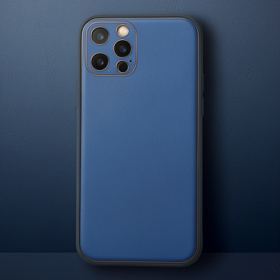 Apple İphone 12 Pro Max Kılıf Coco Deri Silikon Kapak - Mavi