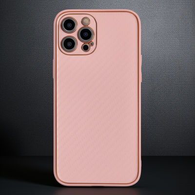 Apple İphone 12 Pro Max Kılıf Coco Karbon Silikon - Pembe
