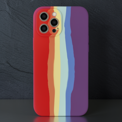 Apple İphone 12 Pro Max Kılıf Ebruli Lansman Silikon - Kırmızı-mor