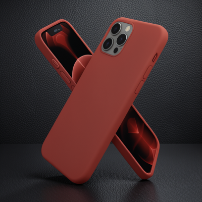 Apple İphone 12 Pro Max Kılıf First Silikon - Bordo