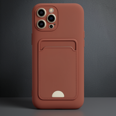Apple İphone 12 Pro Max Kılıf Kelvin Kartvizitli Silikon - Bordo