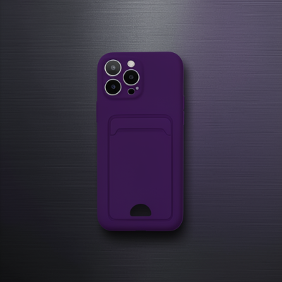 Apple İphone 12 Pro Max Kılıf Kelvin Kartvizitli Silikon - Derin Mor