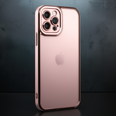 Apple İphone 12 Pro Max Kılıf Liva Lens Silikon - Rose