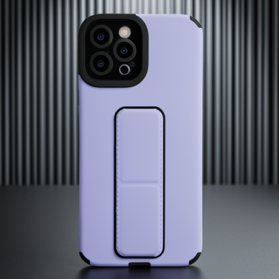 Apple İphone 12 Pro Max Kılıf Mega Standlı Silikon - Lila