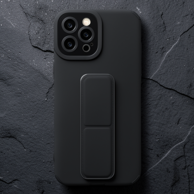 Apple İphone 12 Pro Max Kılıf Mega Standlı Silikon - Siyah