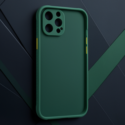 Apple İphone 12 Pro Max Kılıf Miami Şeffaf Silikon - Koyu Yeşil