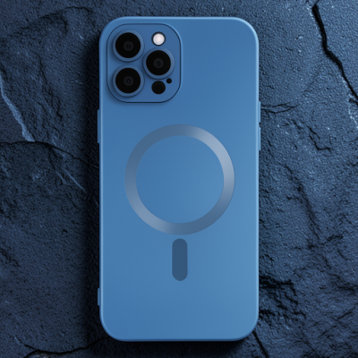 Apple İphone 12 Pro Max Kılıf Moshi Lens Magneticsafe Silikon - Sierra Blue