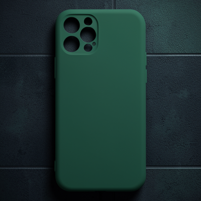 Apple İphone 12 Pro Max Kılıf Nano İçi Kadife Silikon - Koyu Yeşil