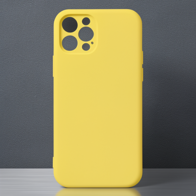 Apple İphone 12 Pro Max Kılıf Nano İçi Kadife Silikon - Sarı