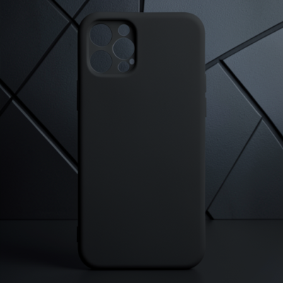 Apple İphone 12 Pro Max Kılıf Nano İçi Kadife Silikon - Siyah