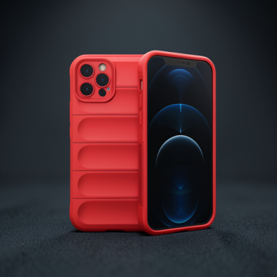 Apple İphone 12 Pro Max Kılıf Optimum Silikon - Kırmızı