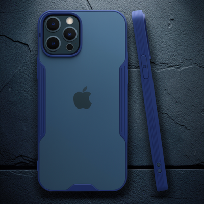 Apple İphone 12 Pro Max Kılıf Platin Silikon - Lacivert