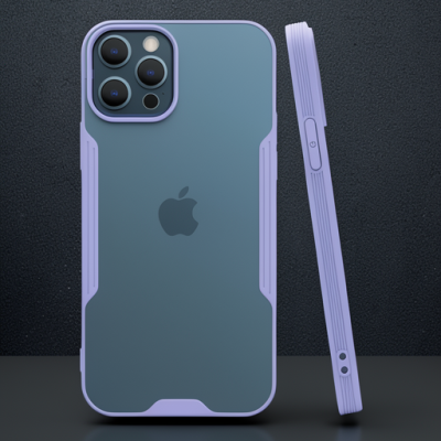 Apple İphone 12 Pro Max Kılıf Platin Silikon - Lila