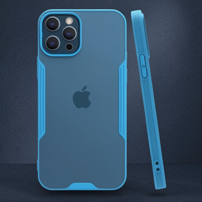 Apple İphone 12 Pro Max Kılıf Platin Silikon - Mavi