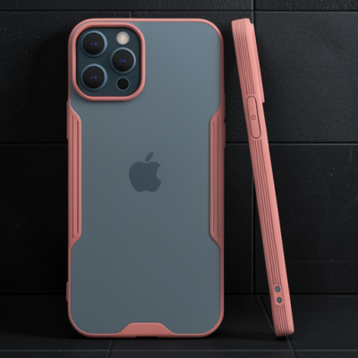 Apple İphone 12 Pro Max Kılıf Platin Silikon - Pembe