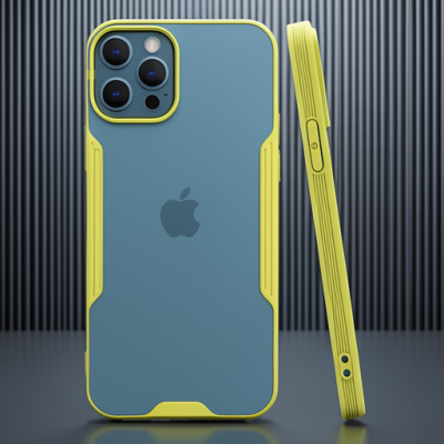 Apple İphone 12 Pro Max Kılıf Platin Silikon - Sarı