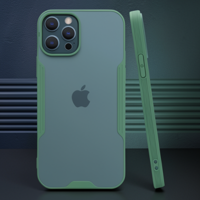 Apple İphone 12 Pro Max Kılıf Platin Silikon - Yeşil