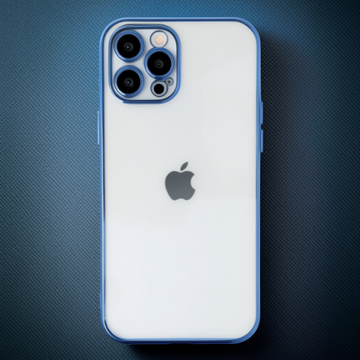 Apple İphone 12 Pro Max Kılıf Razer Lensli Silikon - Açık Mavi