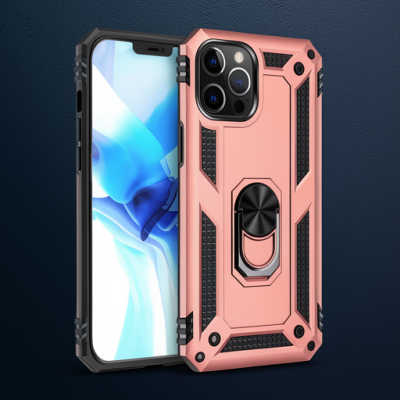 Apple İphone 12 Pro Max Kılıf Sofya Yüzüklü Silikon Kapak - Rose