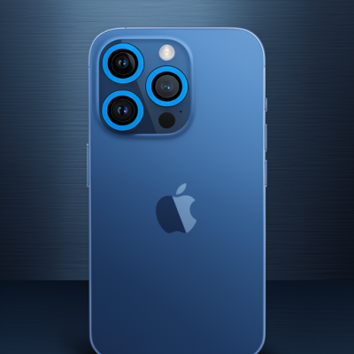 Apple İphone 12 Pro Max Neon Fosforlu Kamera Lens - Mavi