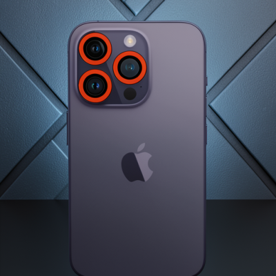 Apple İphone 12 Pro Max Neon Fosforlu Kamera Lens - Turuncu